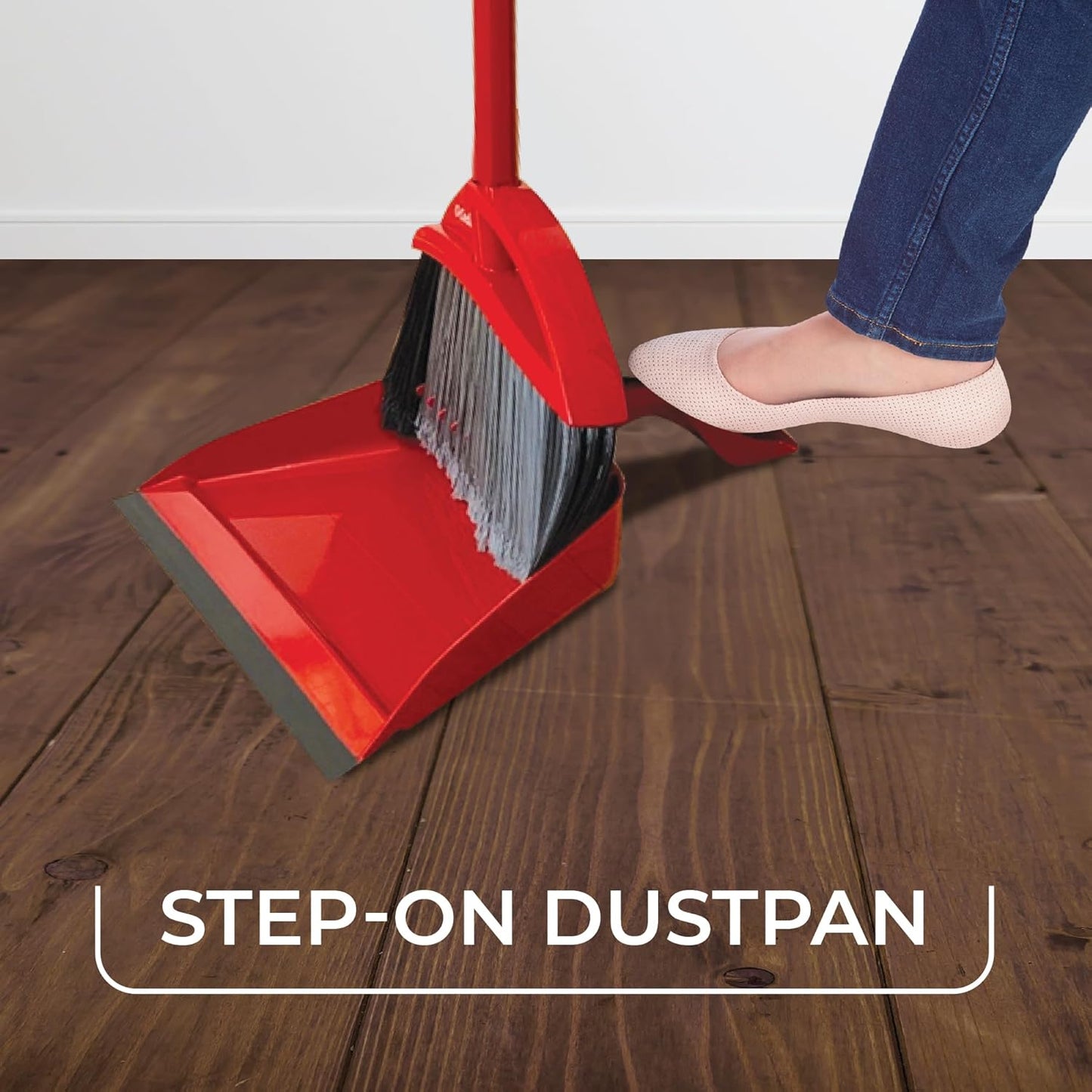 O-Cedar Pet Pro Broom - Step-On Dustpan for Effortless Cleaning | Removes 99% Pet Hair | Ideal for Cat & Dog Owners