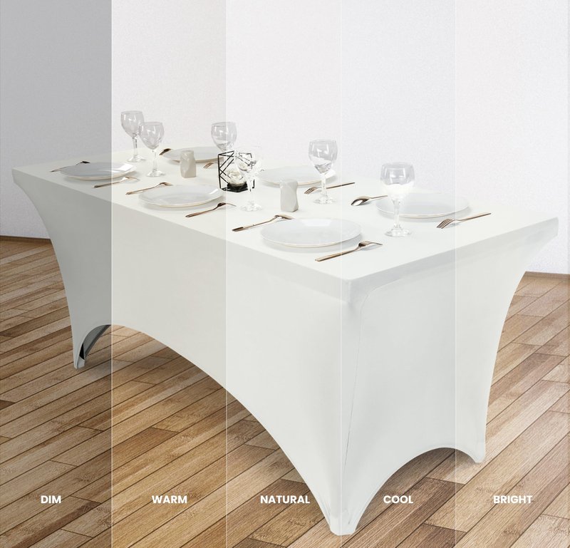 Utopia Kitchen Spandex Tablecloth 1 Pack [6FT, White] Tight, Fitted, Washable and Wrinkle Resistant Stretch Rectangular Patio Table Cover for Event, Wedding, Banquet & Parties [72Lx30Wx30H Inch]
