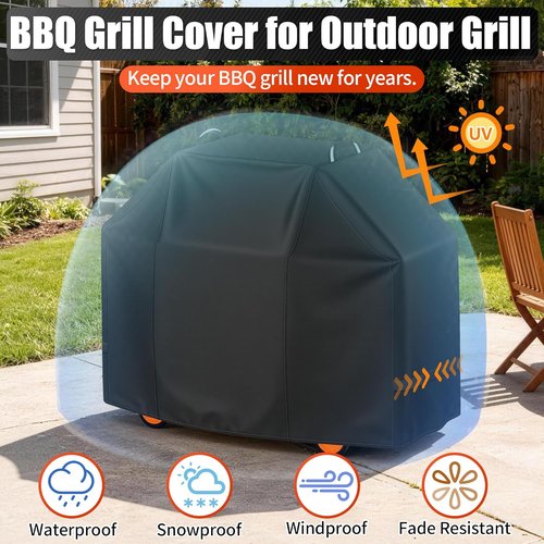 i COVER 55-Inch BBQ Grill Cover - Heavy-Duty Waterproof Protection for Weber, Char-Broil & More