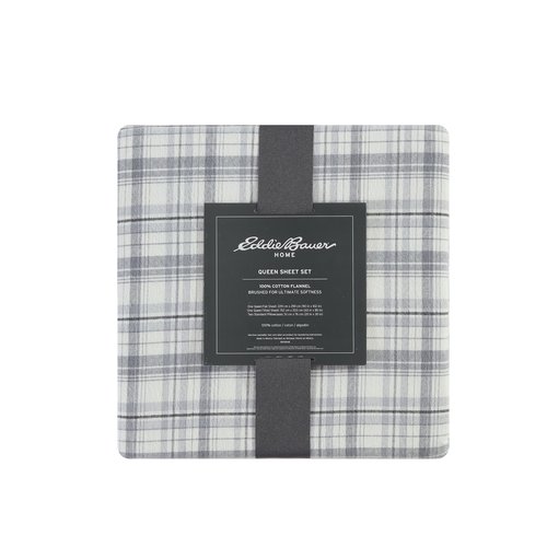 Eddie Bauer - King Sheet Set, Warm Breathable Cotton Flannel Bedding with Deep Pockets, Brushed for Extra Softness, Cozy Home Decor, Oeko-Tex Certified (Beacon Hill Ivory, King)