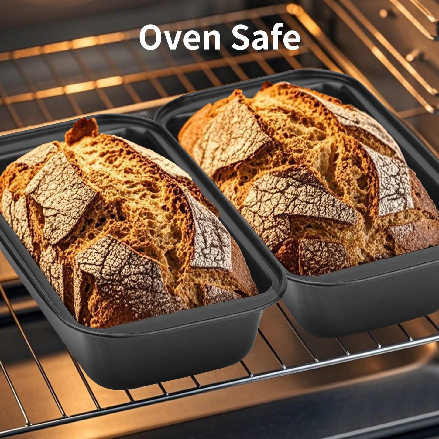 Novery 2PCS Nonstick Bread Pan - 8” x 4” Carbon Steel Loaf Baking Pans, Dishes，Rectangle Baking Supplies for Homemade Bread, Meatloaf, Cakes, Sourdough, Brownies, and Lasagnas