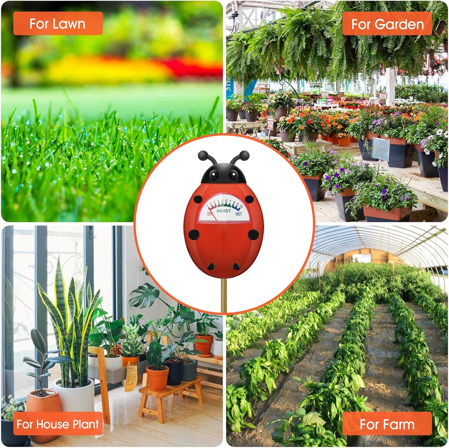UNIWA Soil Moisture Meter - Accurate Hygrometer Sensor for Indoor & Outdoor Plants | 2-Pack