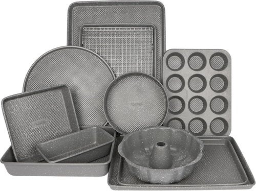 David Burke Cookie Sheet - Carbon Steel, PFTE & PFOA Free, Oven Safe, Non-Toxic - 17x11, Gray Speckle