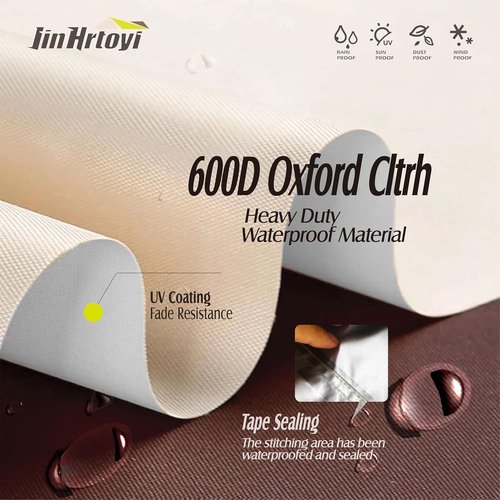 JinHrtoyi Outdoor Chair Covers - 100% Waterproof Heavy Duty Protection | 30"Wx34"Dx38"H, Beige & Brown