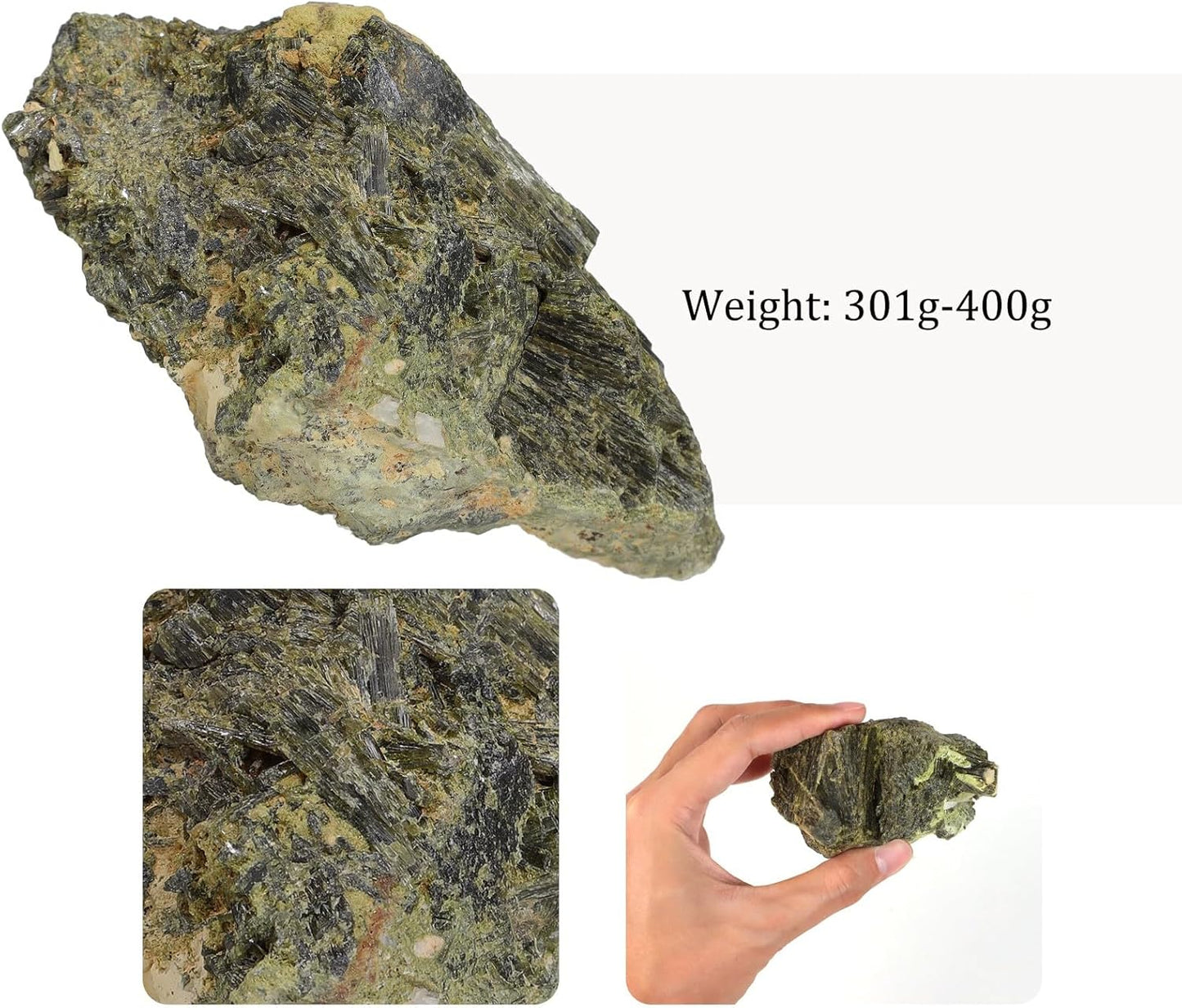 Sportmusies Natural Raw Green Tourmaline Crystal Cluster Reiki Healing Home Office Decoration, Irregular-Shaped Green Tourmaline Stone Mineral Specimen, 1.88-5.03 inches