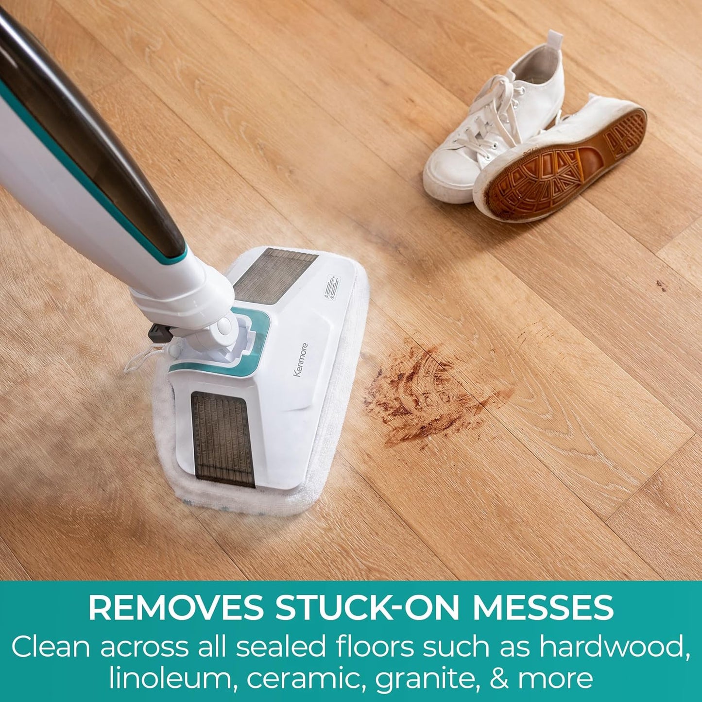 Kenmore SM2060 S200 Series Steam Mop - Quick-Heating Floor Cleaner with Easy Scrubber & 2 Washable Pads