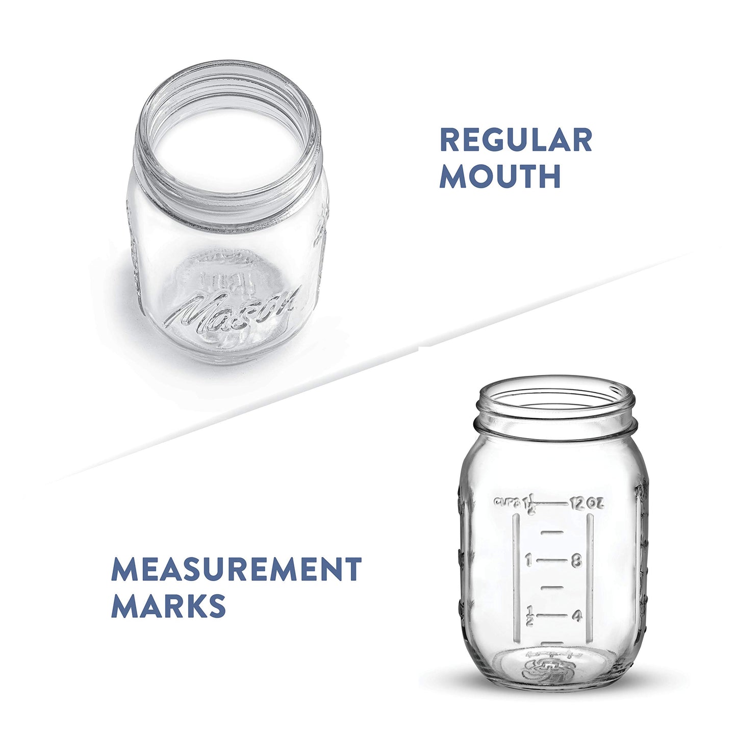 Paksh Novelty Mason Jars 16 oz - 6-Pack Regular Mouth Glass Jars with Lid & Seal Bands - Airtight Container for Pickling, Canning, Candles, Home Decor, Overnight Oats, Fruit Preserves, Jam or Jelly