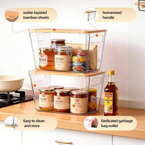 Garbage Bag Dispenser by [Brand Name] - Under Sink Organizer for Kitchen & Pantry | Clear, 4 Pack