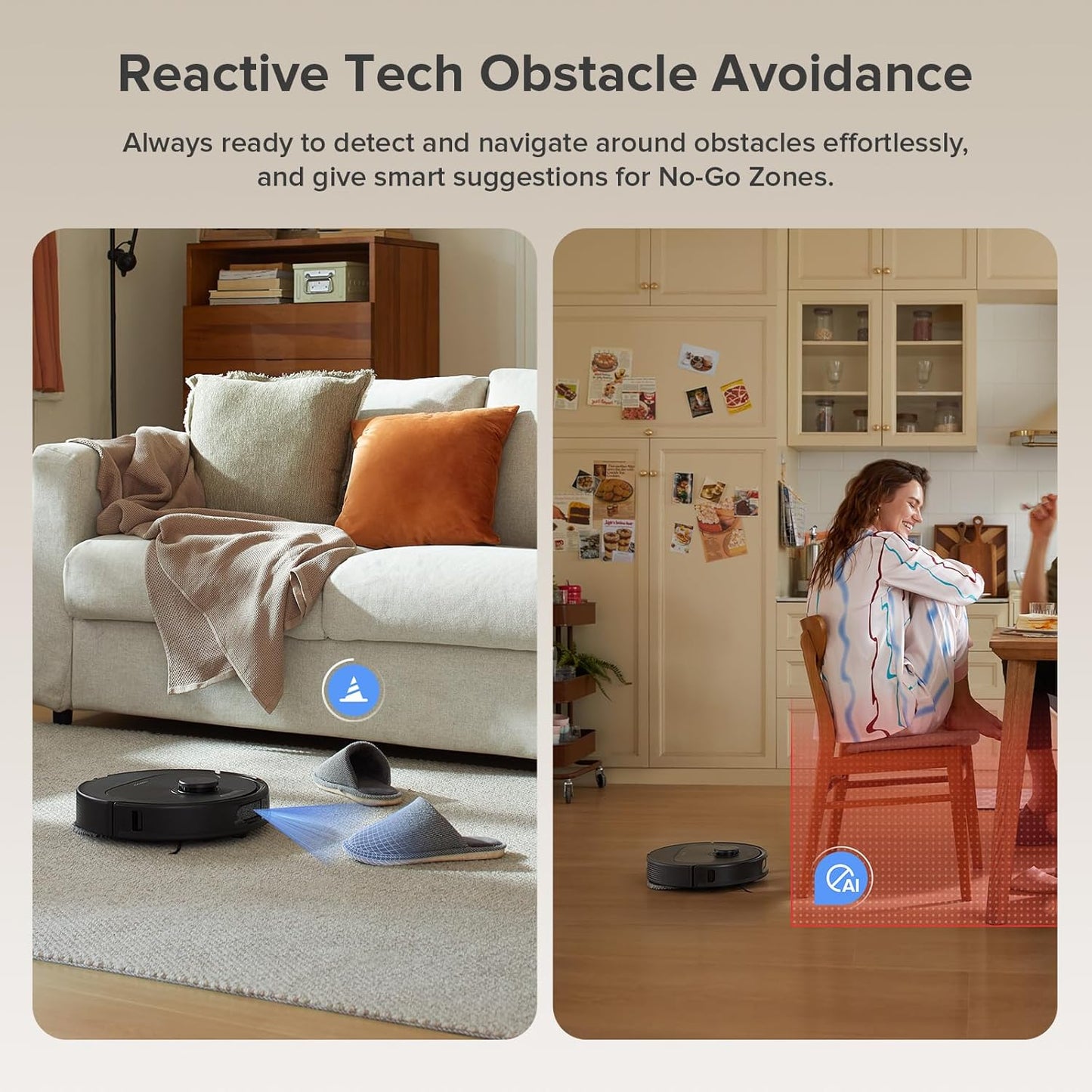 Roborock Qrevo Series Robot Vacuum & Mop - 8000Pa Suction, Smart Obstacle Avoidance, Black