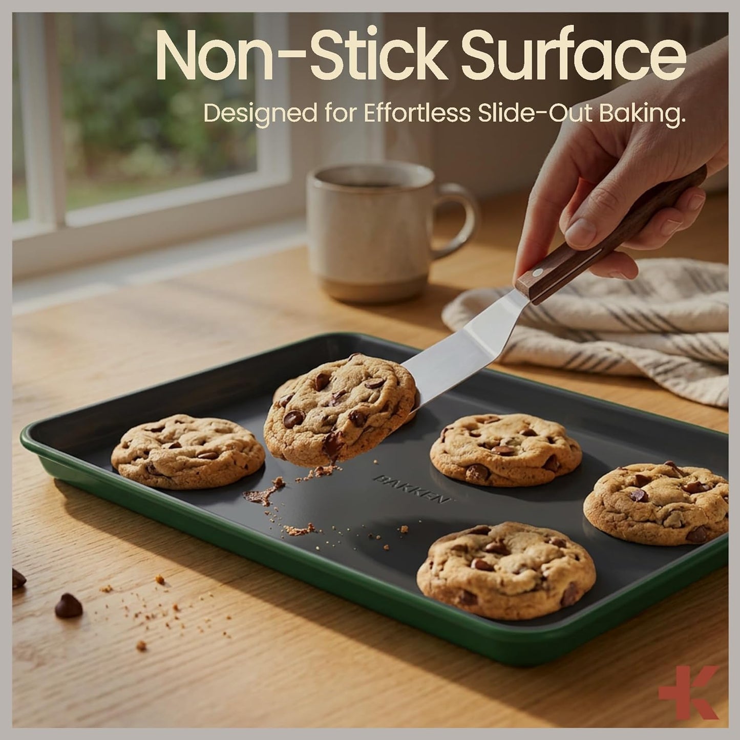 Bakken 8-Piece Bakeware Set - Nonstick Ceramic Coated Pans | Oven Safe Up to 500°F, Green