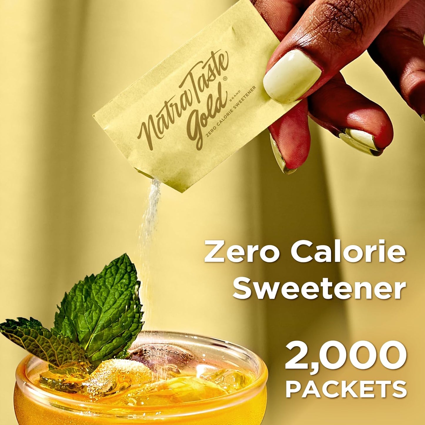 NatraTaste Gold Sucralose Sweetener Packets - 2000 Count | Zero Calorie, Gluten Free, Vegan Sugar Substitute
