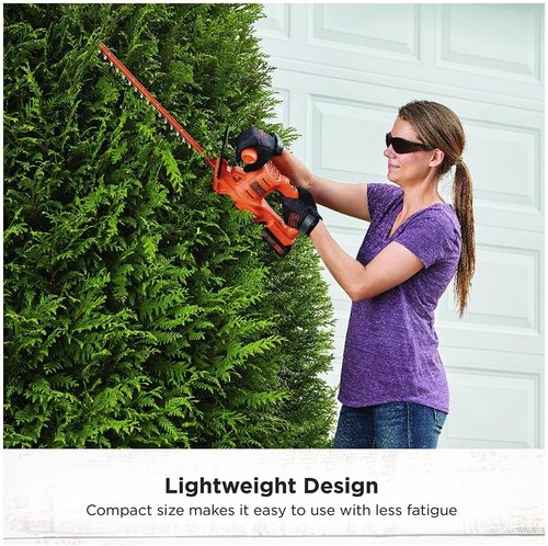 BLACK+DECKER 20V MAX Cordless Hedge Trimmer - 18-Inch Blade, Lightweight, Includes Battery & Charger