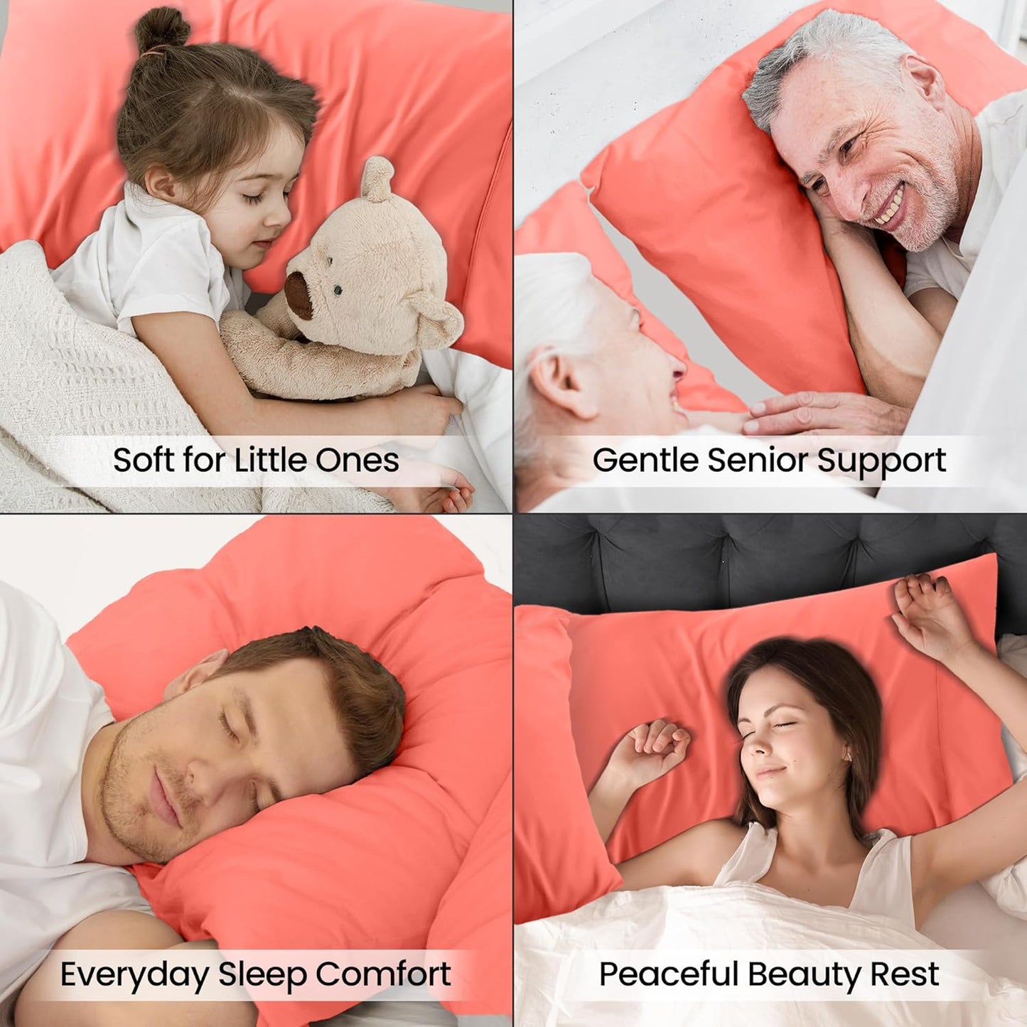 Utopia Bedding Queen Pillow Cases - Soft Brushed Microfiber - 2 Pack | Fade Resistant 20 x 30 Inches (Coral)