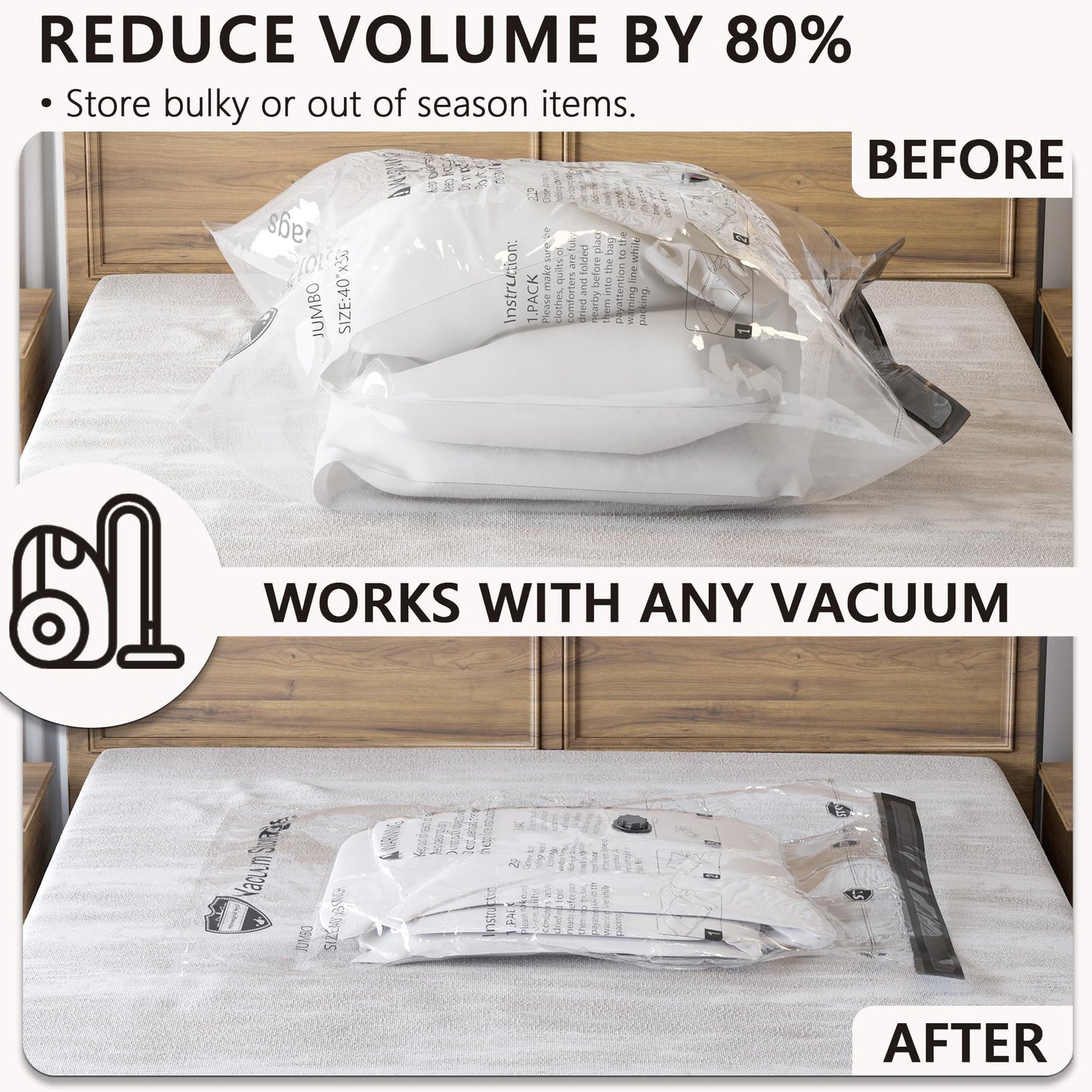 Vacuum Storage Bags with Electric Pump, Compression Packing Bags for Travel Luggage, Space Saver for Clothing Clothes Bedding Blankets Pillows, 28 Combo