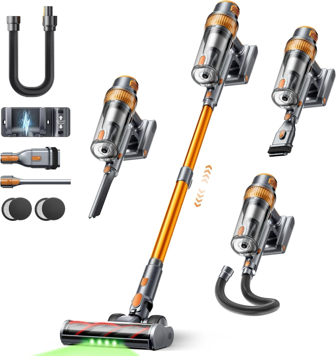 Skiennix Cordless Vacuum Cleaner - 55KPa Powerful Suction | 70 Minutes Runtime, LED Touch Screen, Self-Standing Design