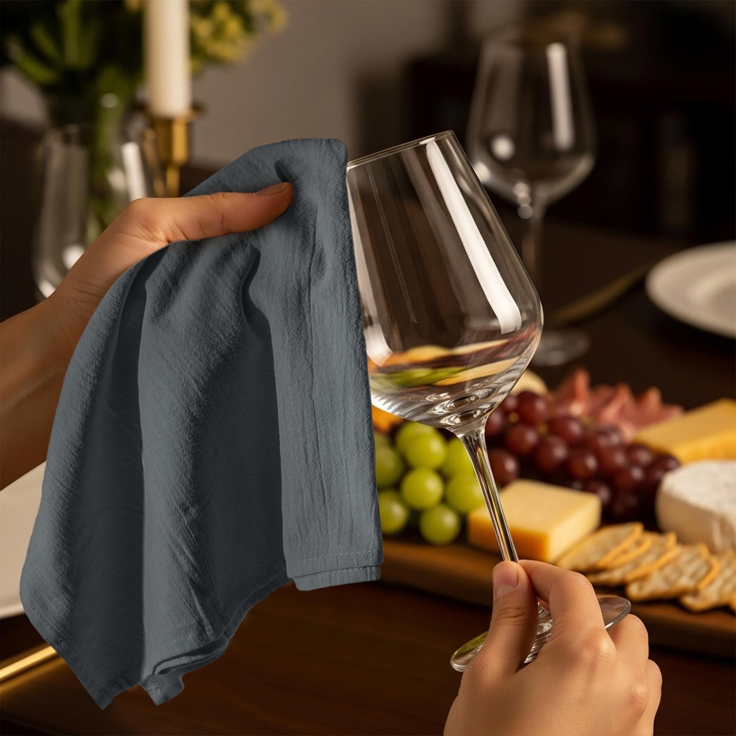 Utopia Kitchen Light Grey Flour Sack Towels [24 Pack - 28 x 28 Inch] 100% Cotton Tea Towels for Cleaning & Drying - Highly Absorbent Kitchen Dish Cloth