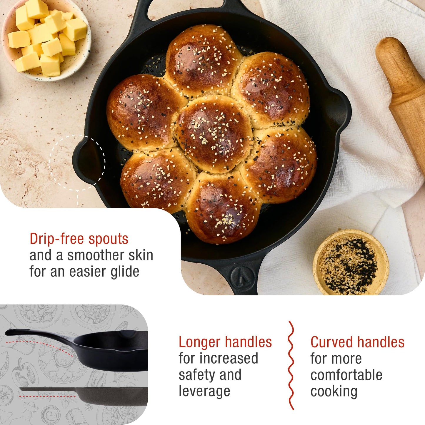 Victoria 10-Inch Cast Iron Skillet, Pre-Seasoned Cast-Iron Frying Pan with Long Handle, Made in Colombia