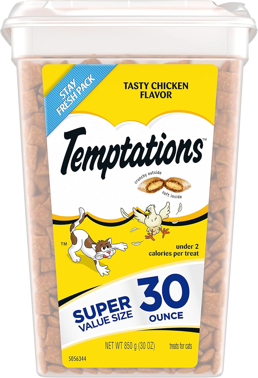 Temptations Cat Treats - Classic Crunchy & Soft Chicken Flavor - 30 oz Tub for Happy Cats