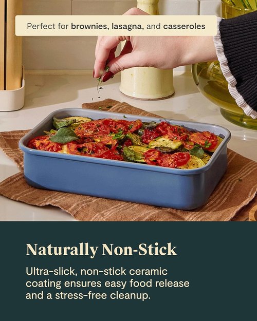 Caraway Nonstick Baking Pan - Non-Toxic, PTFE & PFOA Free Aluminized Steel - 9” x 6.5” Sage Casserole Dish