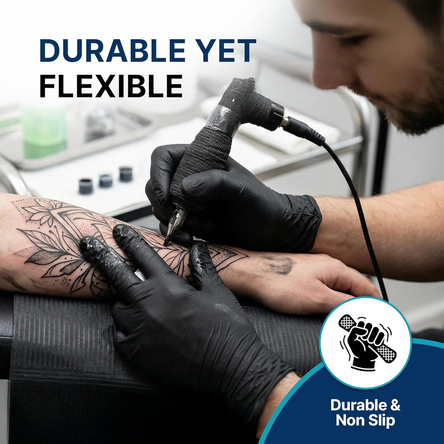 Schneider Nitrile Exam Gloves - 4 Mil Black Disposable, Latex-Free & Powder-Free for Food Safety