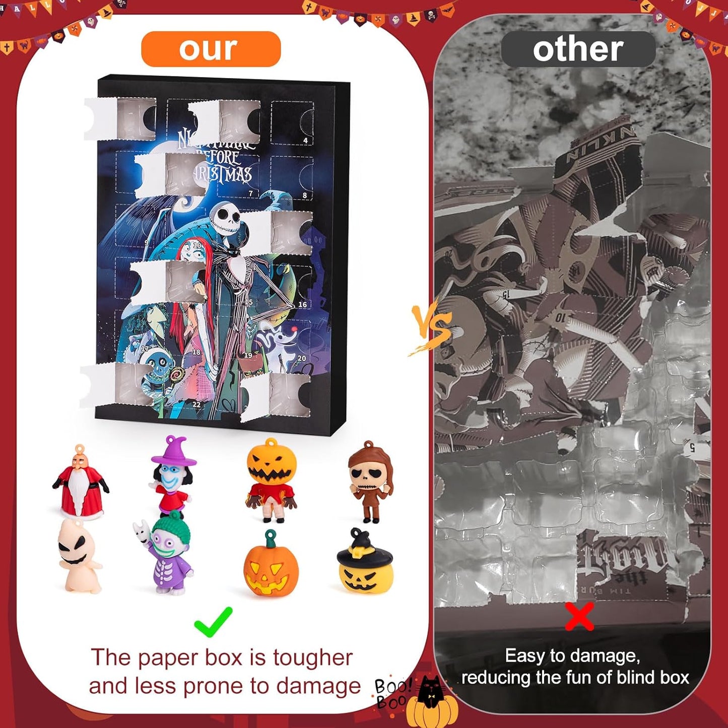 Nightmare Before Christmas Advent Calendar 2025 - 24 Collectible Ornaments for Kids & Adults