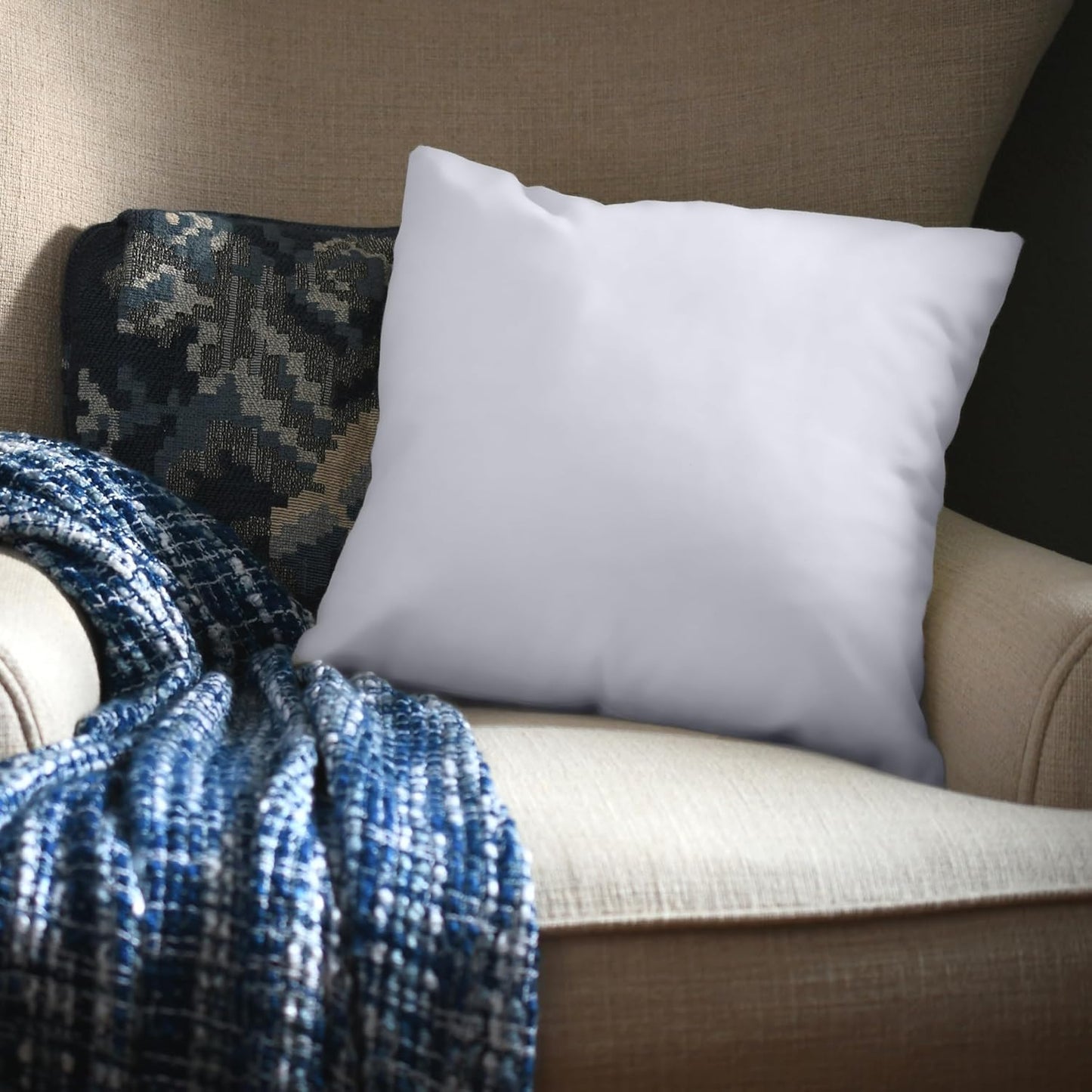 Utopia Bedding Throw Pillow - Fluffy Down Alternative Cushion | 26 x 26 Inches, White - Ideal for Bed & Sofa