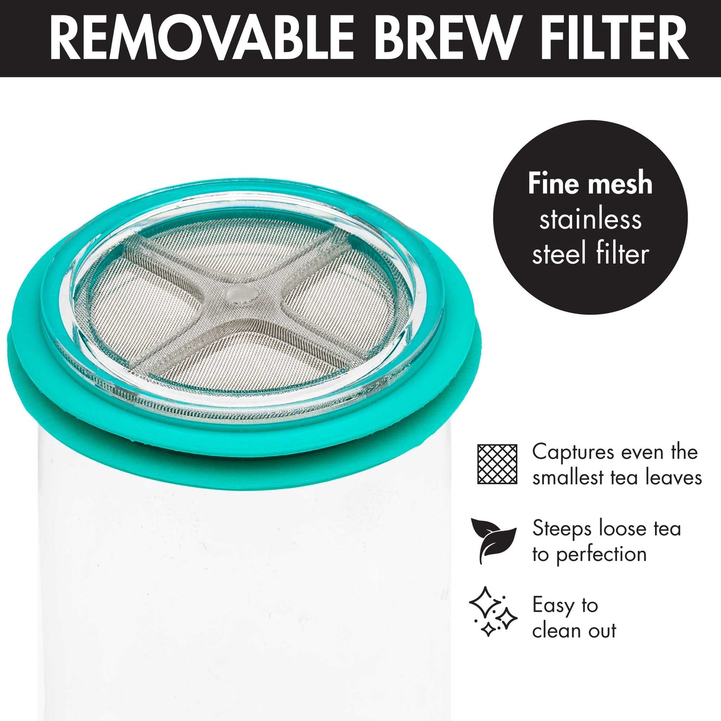 Primula Press & Go Iced Tea Brew Tumbler 16 oz, Teal