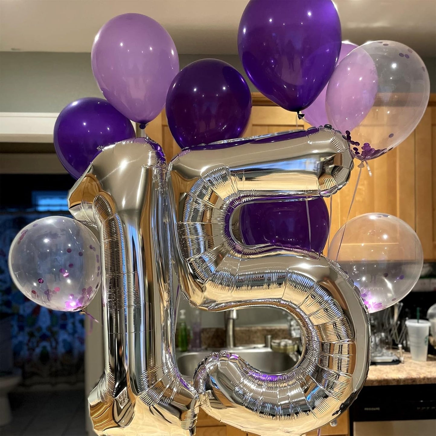 Skiennix 40-Inch Silver Foil Number 0 Balloon - Giant Self-Inflating Helium Decoration for Parties