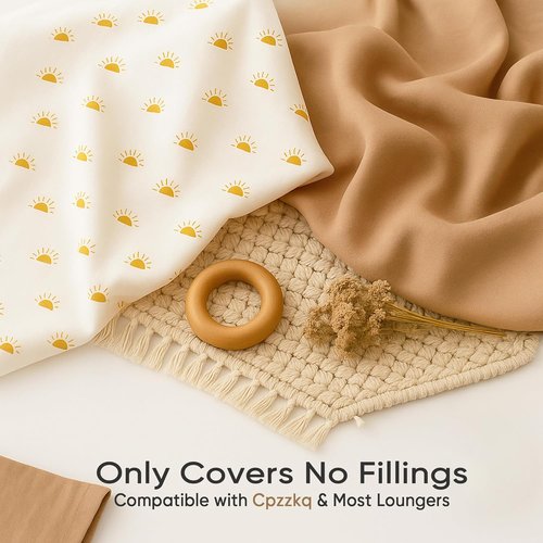 Cpzzkq Baby Lounger Cover 2 Pack - Silky Soft & Breathable Slipcovers for Newborns | Fits Most Loungers, Brown