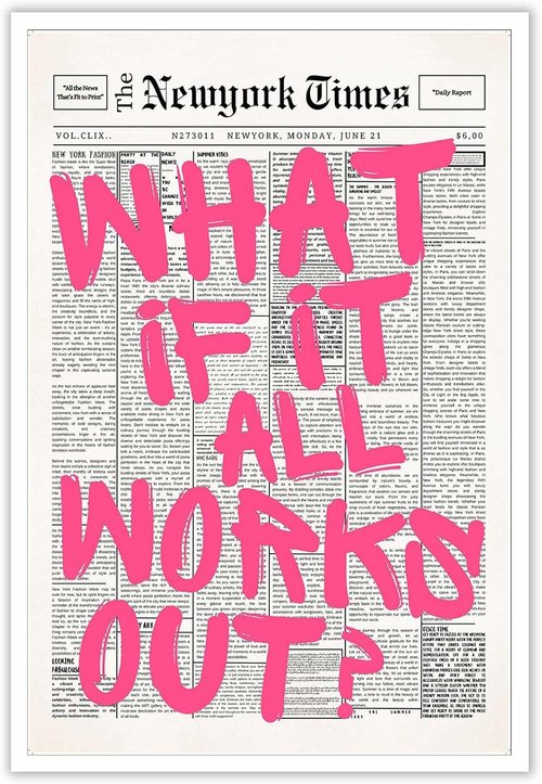 Drimiler Retro Pink Font Poster - Positive Affirming Quote Canvas Wall Art | Minimalist Decor 12x18in Unframed