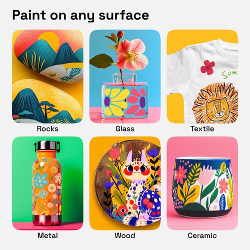 ARTISTRO 24 Rock Acrylic Paint Markers - Rock Painting Kit for Arts & Crafts - Dual Tip Acrylic Paint Pens
