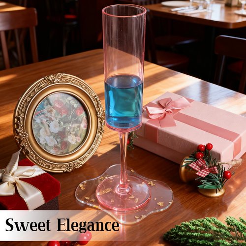 Gold Coasters Set of 4 Acrylic Decorative Plates Coffee Cup Coaster for Home, Bar Party, and Festival Office Desk Accessories(Clear Cloud Shape)