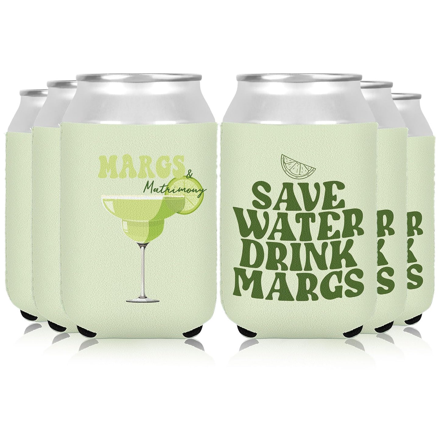 Whaline 12 Pcs Margs and Matrimony Bachelorette Can Sleeve 12 Oz Double Sided Printed Neoprene Insulated Beer Can Cooler Covers for Margarita Themed Wedding Bridal Shower Party Decor Drink Accessories