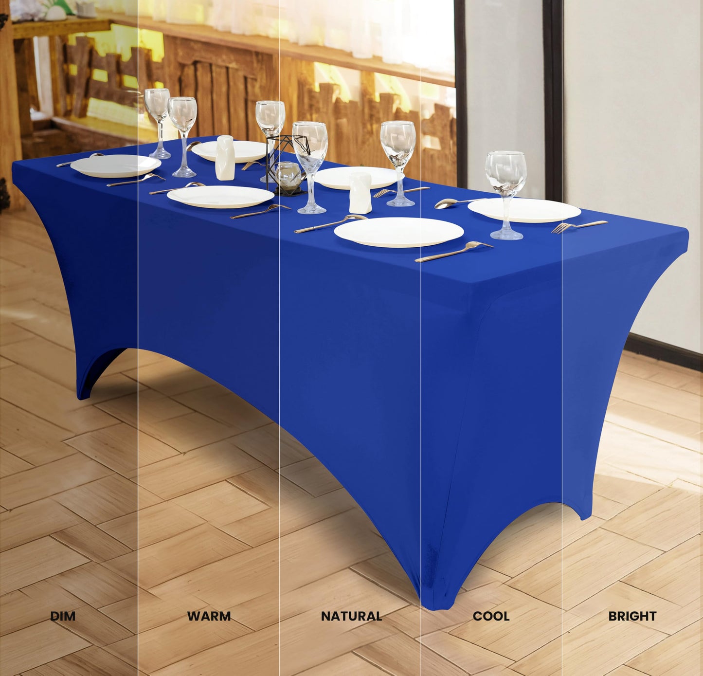 Utopia Kitchen Spandex Tablecloth 2 Pack [6FT, Royal Blue] Tight, Fitted, Washable and Wrinkle Resistant Stretch Table Cloth Rectangle Cover for Trade Show, Weddings & Parties [72Lx30Wx30H Inch]