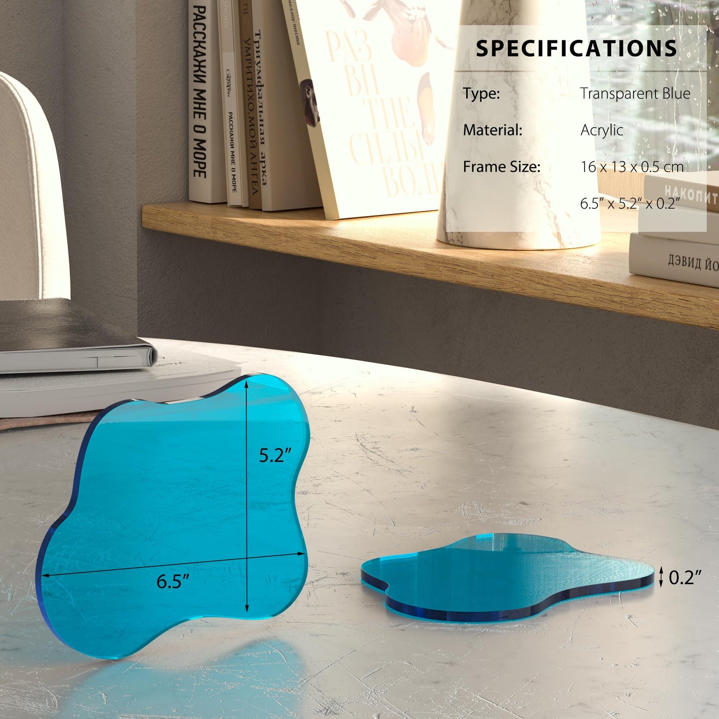 Leadiy Acrylic Coaster for Desk, Clear Bar Drink Coaster, Clear Cloud Shape Coffee Cup Coaster, Perfect for Tabletop Protection and Accessories Display.