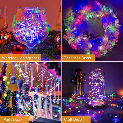 Btfarm 20 Pack Fairy Lights - Battery Operated Twinkle Lights | 7ft Waterproof Mini Silver Wire for Weddings & Decor