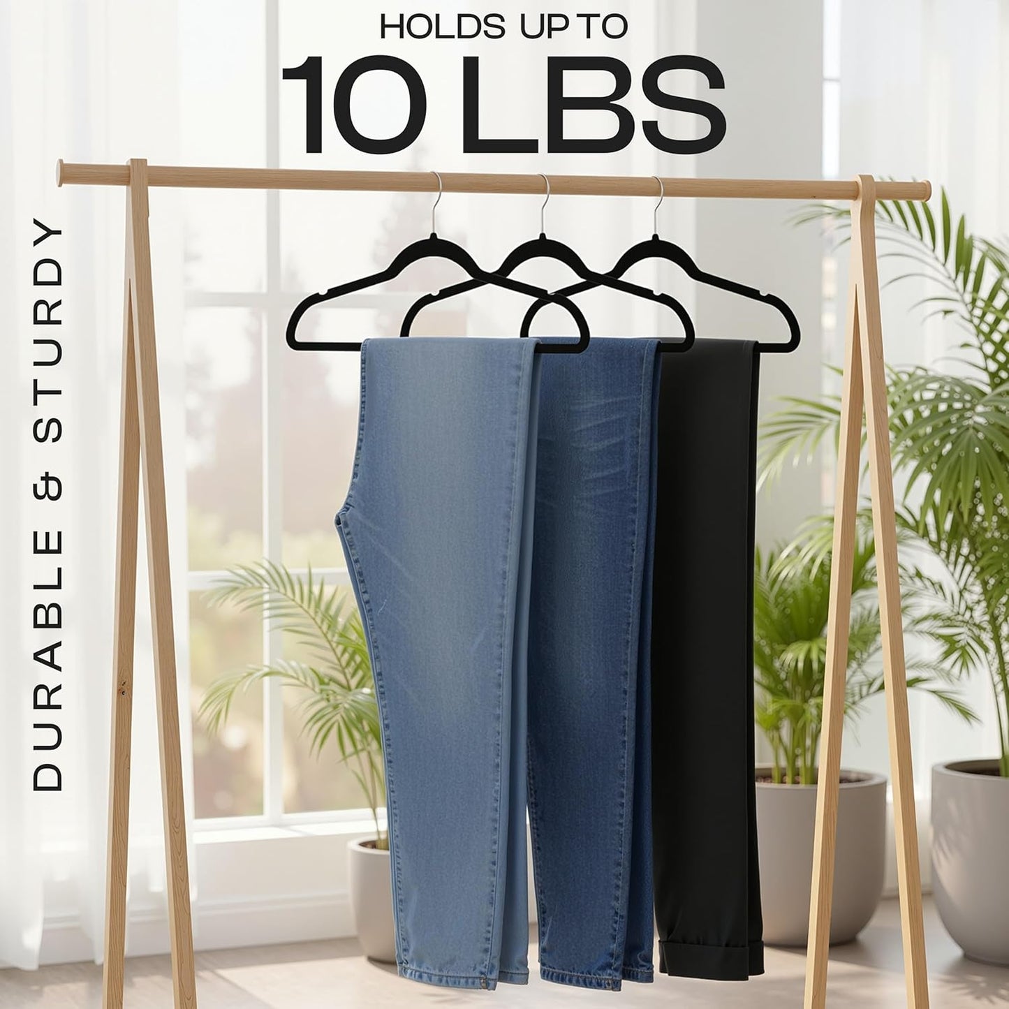Utopia Home Velvet Hangers - 150 Pack Luxury Non-Slip Slim Coat & Pant Hangers | Black with 360° Swivel Hook