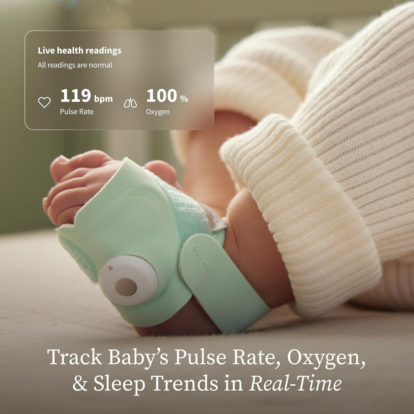 Owlet Dream Duo (Gen 3) Smart Baby Monitor Bundle - 2K HD Video & Dream Sock for Oxygen, Heart Rate, Sleep Tracking | App Health Insights