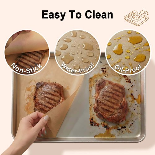 JOFULER Parchment Paper Sheets, 9x13 Inch Non-Stick Precut Unbleached Parchment Paper for Baking, Grilling, Air Fryer and Steaming, Perfect for Cookies, Bread, Cakes and More, 100PCS