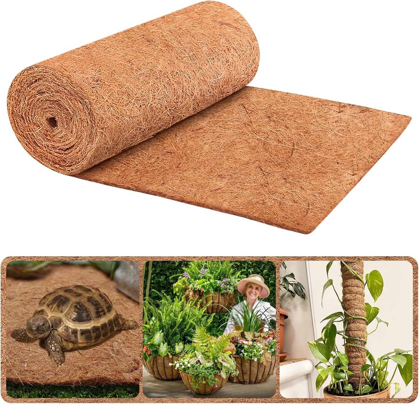 Legigo Natural Coco Liner Roll - 12X40 Inch Coconut Coir Mat for Planters & Garden Decor