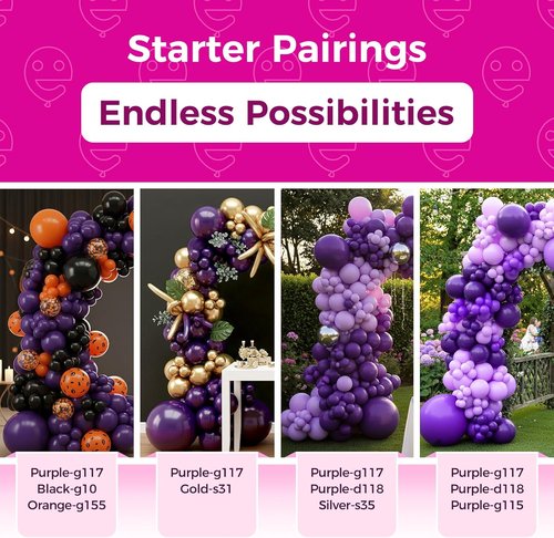 Bezente Dark Purple Latex Party Balloons - 150 Pack of 5-Inch Matte Helium Balloons for Celebrations