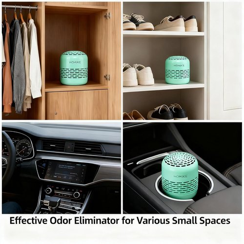HOMIKE Refrigerator Deodorizer - Long-Lasting Odor Eliminator for Fridge, Closet & Car | Green