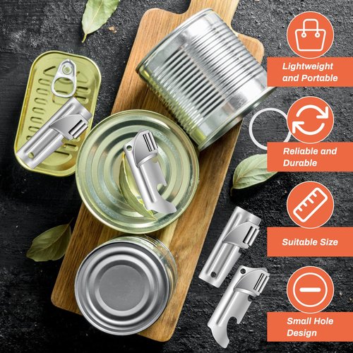 12 Pieces Military Style Can Openers with Key Rings, Anglecai P-51 and P-57 Camping Can Openers Stainless Steel Army Survival Can Opener Portable for Traveling