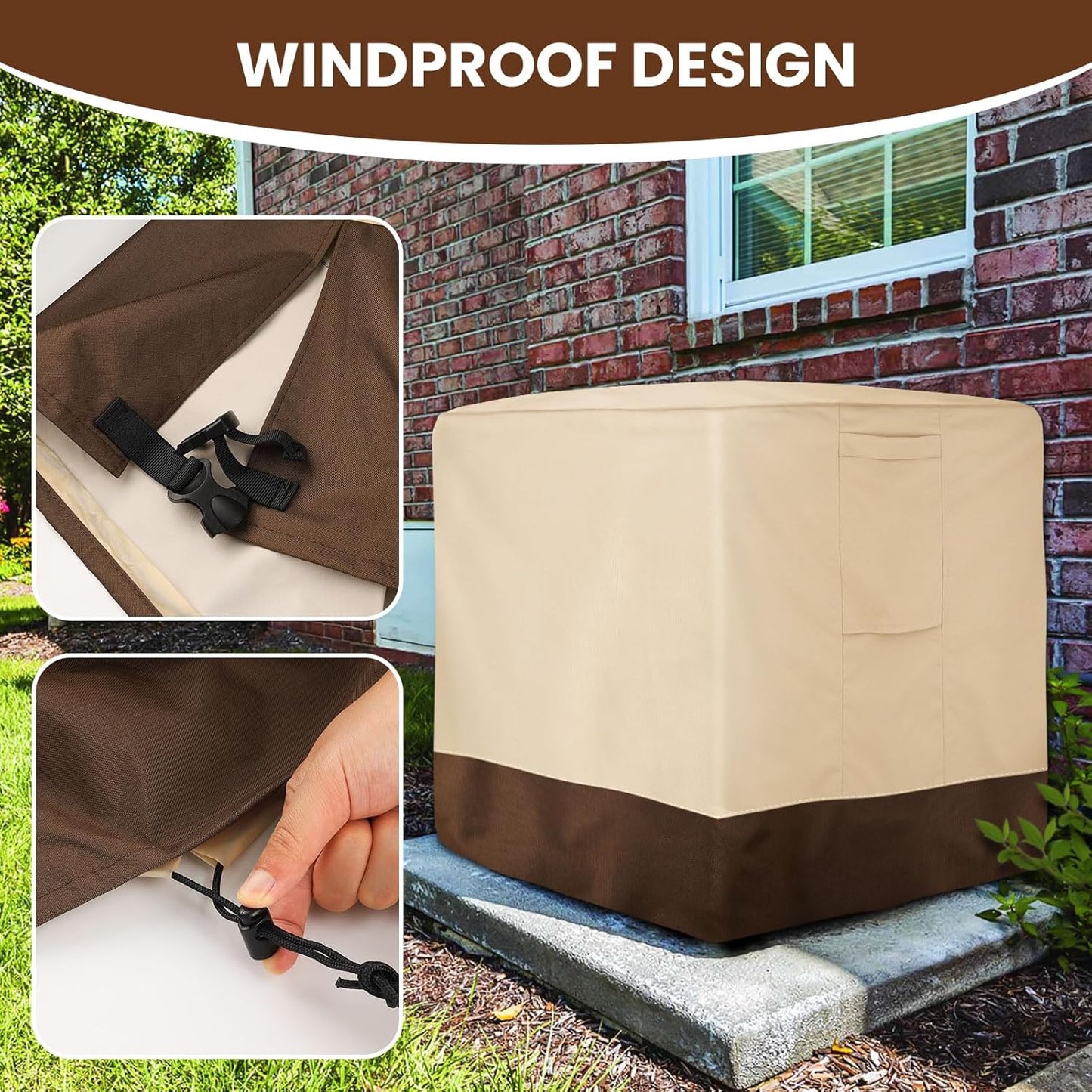 Vailge Heavy-Duty Air Conditioner Cover - Waterproof & UV Resistant for Outdoor Units - Fits Most Sizes