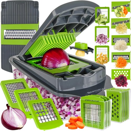 Bartnelli Vegetable Chopper | 15-Piece Multifunctional Kitchen Gadget Set for Easy Veggie Slicing & Grating