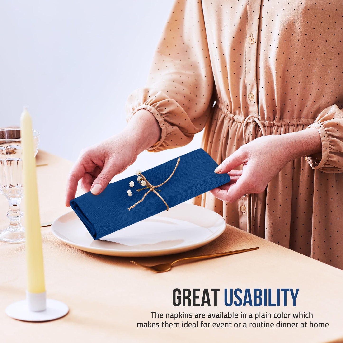 Utopia Home Royal Blue Cloth Napkins (12 Pack, 18x18 Inches), Ideal Dinner Napkins for Party, Wedding and Lunch/Dinner