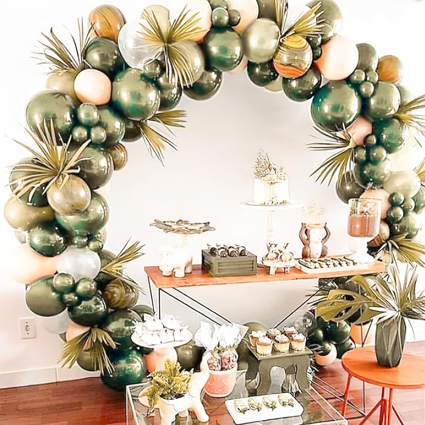 PartyWoo Metallic Green Balloons - 50pcs 12 Inch Sage Olive Green for Weddings, Graduations & Baby Showers