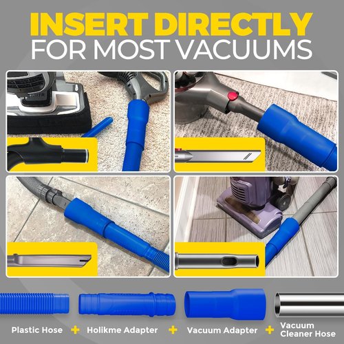 Holikme Dryer Vent Cleaner Kit - 2 Pieces with Vacuum Attachment & Flexible Brush | Dark Blue