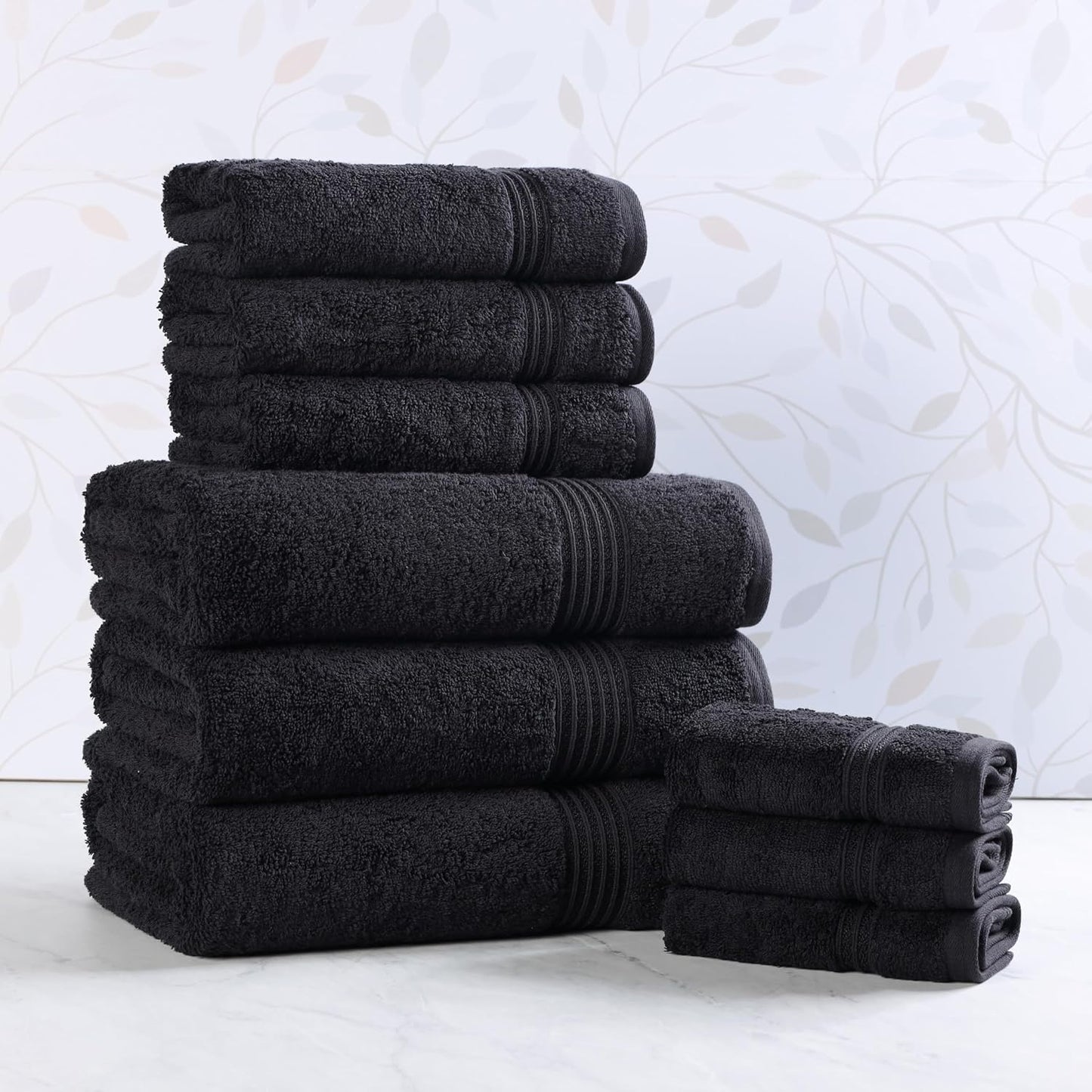 Superior Egyptian Cotton 6-Piece Towel Set, Bathroom Essentials, Towels For Bathroom, Apartment, Airbnb, Guest Bath, Face, Hand, Bath Towels, Washcloths, Absorbent, Fast Drying, Royal Purple