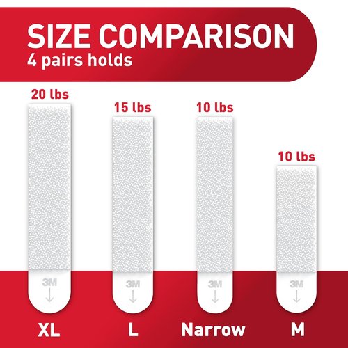Command 15 lb Large Picture Hanging Strips - Damage-Free Wall Hangers | 14 Pairs (28 Strips) in White